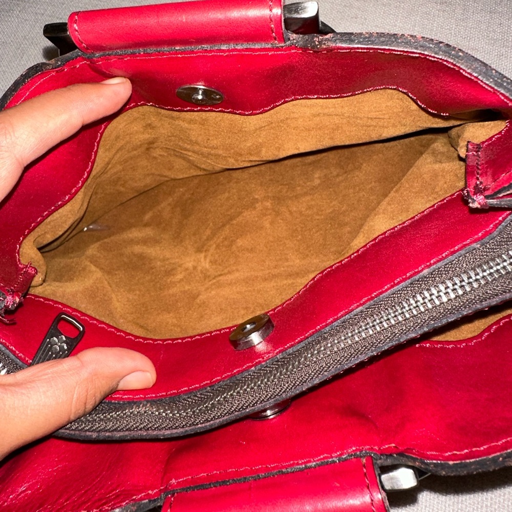 Patricia Nash Empoli leather satchel (scarlet) - Picture 8 of 12